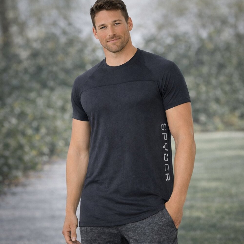 Spyder Active Performance Training Shirt Large Bl… - image 1